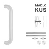KLAMKA DRZWIOWA MP kod K01 Ø 32 mm UN - rozstaw 350 mm (WS - Biały mat) - MP WS (biały mat)