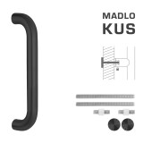 KLAMKA DRZWIOWA MP kod K01 Ø 32 mm UN - rozstaw 350 mm (BS - Czarny mat) - MP BS (czarny matowy)