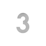 Numery domów MP - LR - 60 mm - samoprzylepne (BN - Stal nierdzewna szczotkowana) - 3 - MP BN (stal nierdzewna szczotkowana)