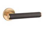 Okucia drzwiowe MP AS - EGERIA - R 7S (OLS - Mosiądz szczotkowany / skóra brązowa) - MP OLS (mosiądz szlifowany i lakierowany)