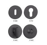 Rozeta drzwiowa MP TI - R 5S (BS PVD - Czarny matowy PVD) - MP BS PVD – Czarny mat