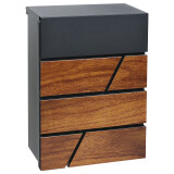 Skrzynka pocztowa RICHTER BK.524.WO.AM (matowy antracyt z nadrukiem drewna) - RICHTER antracyt matowy