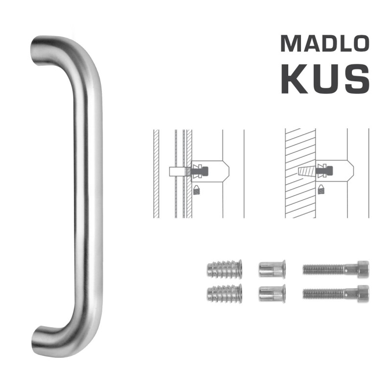 Klamka MP FT - kod K01 Ø 30 mm SP - szt. (BN - Stal nierdzewna szczotkowana) - Długość: 630 mm600 mmØ 30 mm