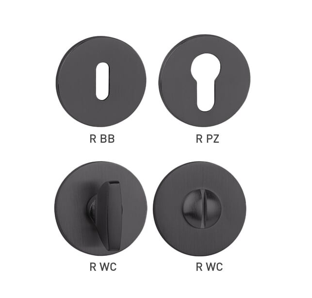 Rozeta drzwiowa MP TI - R 5S (BS PVD - Czarny matowy PVD)