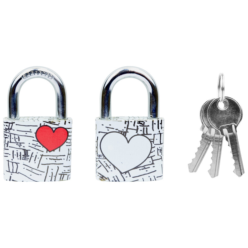 Zamek żeliwny w blistrze z kolorowym nadrukiem i miejscem na wpisanie nazwiska RICHTER RV.OVAL.38.JU2