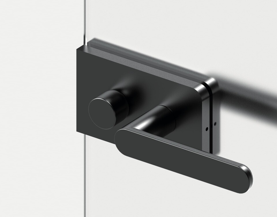 Zamek do drzwi szklanych MP VM - TOTAL GLASS (BS - Matowy czarny)