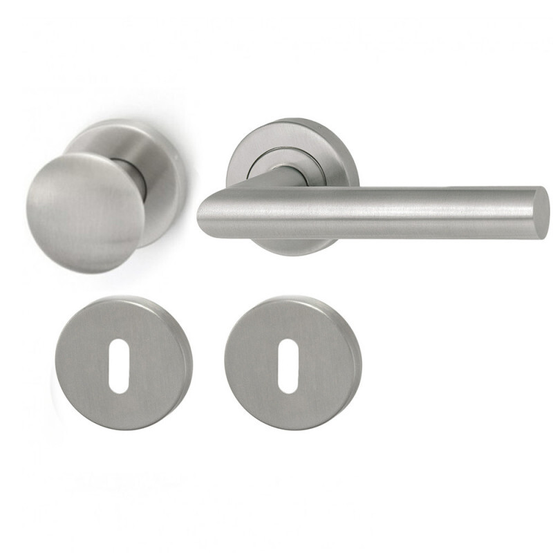 Okucia drzwiowe HOLAR MT 00 z kulką i rozetą (stal nierdzewna)