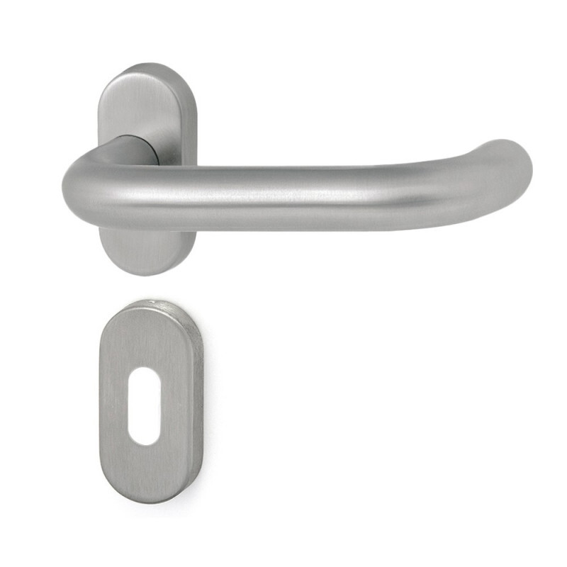 Okucia drzwiowe HOLAR MT 02 z rozetą owalną (stal nierdzewna)