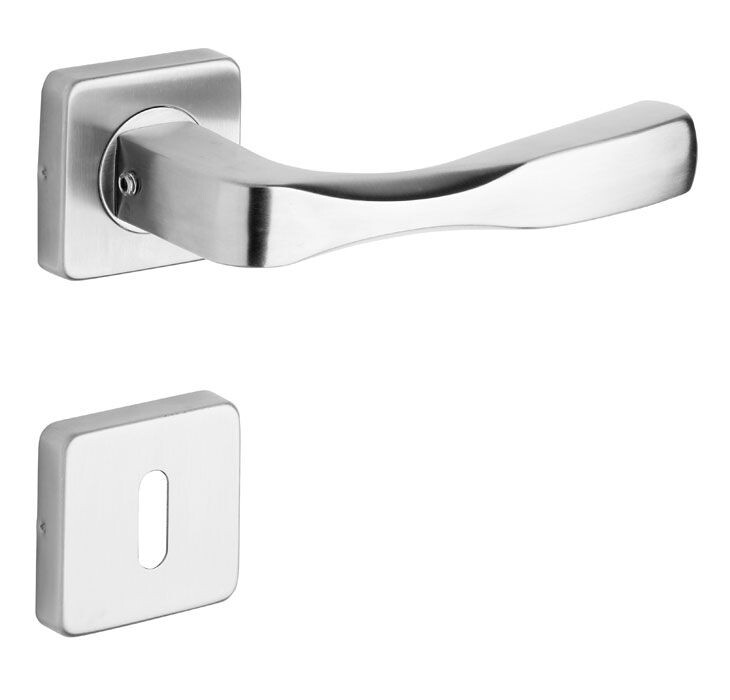 WYPRZEDAŻ Okucia drzwiowe ROSTEX MANDELO/H (STAL NIERDZEWNA MATOWA) - BB