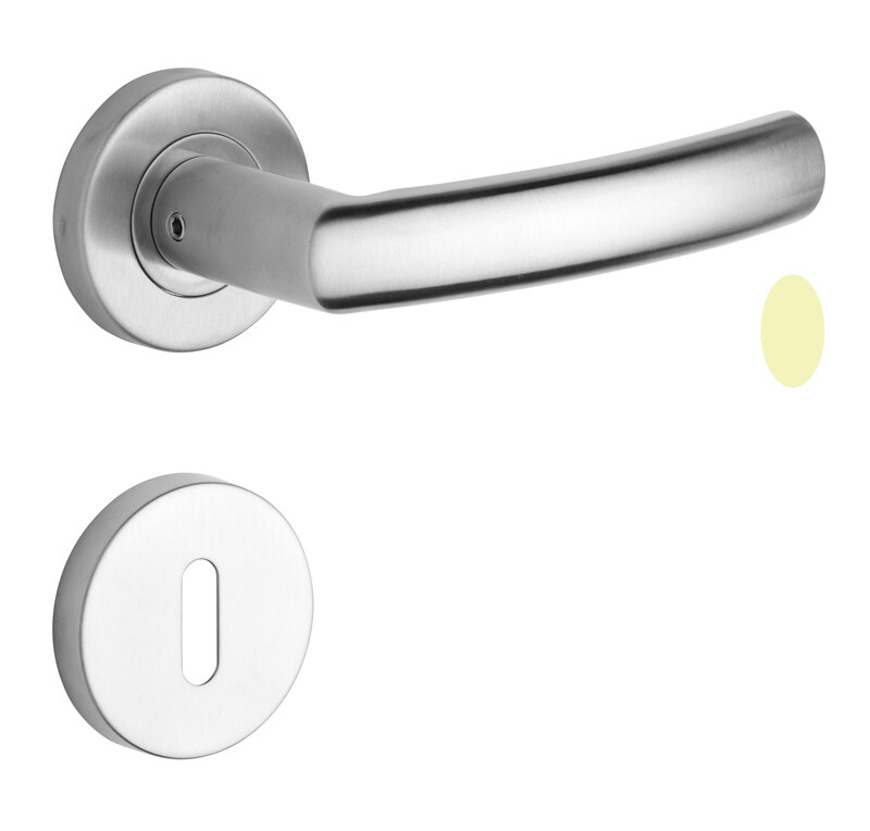 WYPRZEDAŻ Okucia drzwiowe ROSTEX CORNO z bolcami (STAL NIERDZEWNA MATOWA) - BB