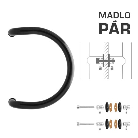 KLAMKA MP M1 WA/AS-GLASS - para (Czarny RAL 9005)