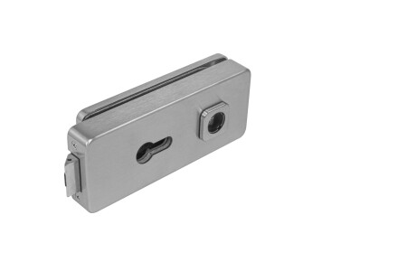 Drzwi szklane LOCK UNIQUE R8 - PZ (BN - Stal nierdzewna szczotkowana)