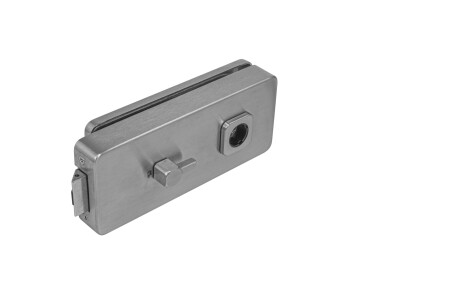 Drzwi szklane LOCK UNIQUE R8 - WC (BN - Stal nierdzewna szczotkowana)