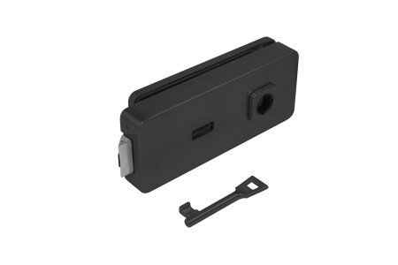 ZAMEK do drzwi szklanych MP UNIQUE R8 - BB (BS - Matowy Czarny)
