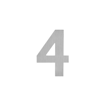 Numery domów MP - LR - 60 mm - samoprzylepne (BN - Stal nierdzewna szczotkowana) - 4