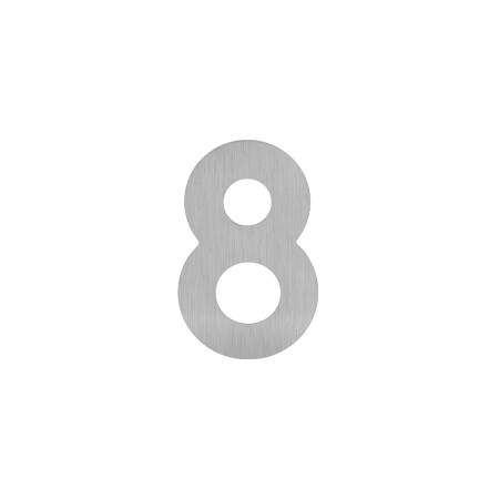 Numery domów MP - LR - 60 mm - samoprzylepne (BN - Stal nierdzewna szczotkowana) - 8