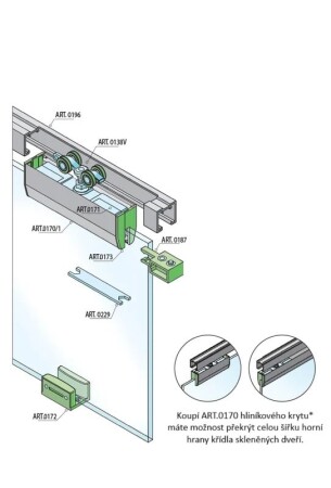 SYSTEM PRZESUWNY MP SERIA 100 CICHY SZKLANY 120 KG