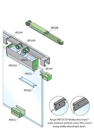 SYSTEM PRZESUWNY MP SERIA 100 CICHY SZKŁO S 100 KG SP