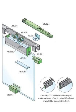 SYSTEM PRZESUWNY MP SERIA 100 CICHY SZKŁO S 80 KG SP