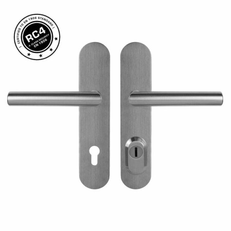 Okucia zabezpieczające MP MPK - SECURO S01 PLUS - SO FAVORIT (BN - Stal nierdzewna szczotkowana) - z osłoną