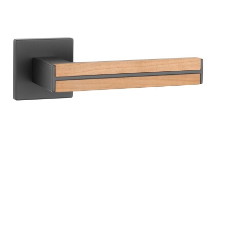 Okucia drzwiowe MP AS - IMPERATA - HR 7S (BS - Czarny mat / drewno dębowe)