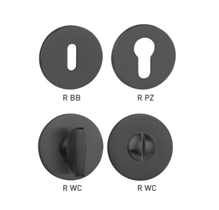 Rozeta drzwiowa MP TI - R 5S (BS PVD - Czarny matowy PVD)