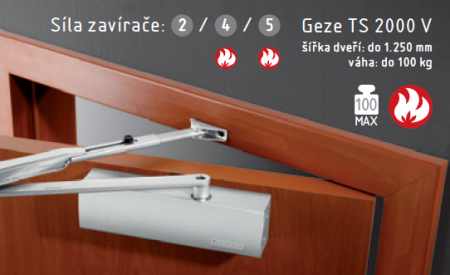 Samozamykacz ACT Geze TS 2000 V (SREBRNY)