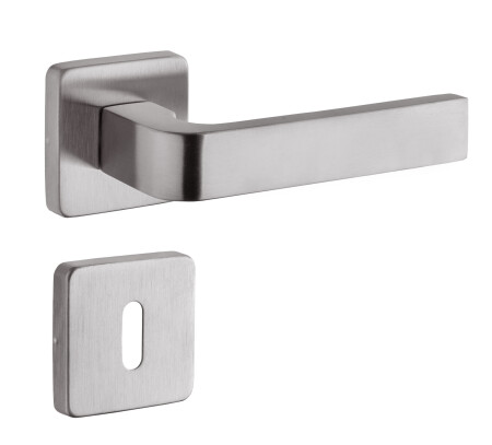 Okucia do drzwi ROSTEX DANTE/H z trzpieniami (STAL NIERDZEWNA MATOWA)