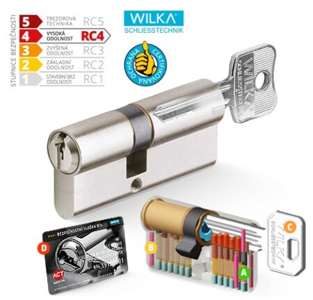 Wkładka cylindryczna standardowa bezpieczeństwa WILKA RC4