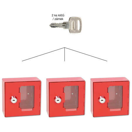 Ognioodporna szafka stalowa z szybą do wspólnego zamykania - SU RICHTER TS.1010.G.SU (czerwona)