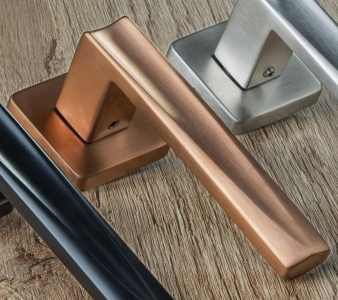 Okucia drzwiowe ROSTEX EMONT/H z bolcami (TI - MIEDZIANA MATA)