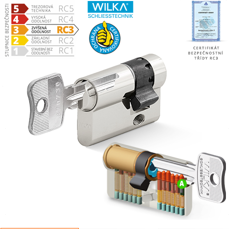 Półwkładka cylindryczna bezpieczeństwa ACT WILKA RC3