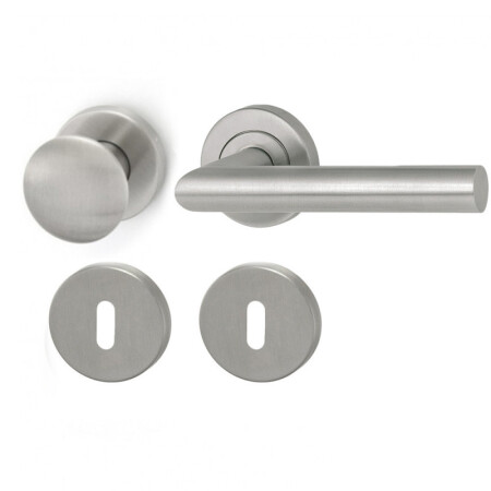 Okucia drzwiowe HOLAR MT 00 z kulką i rozetą okrągłą (stal nierdzewna)