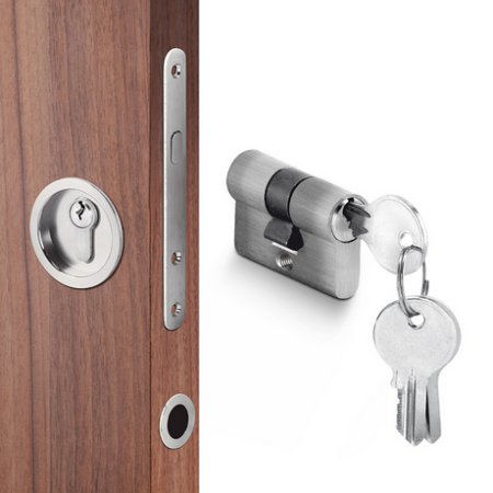 Wkładka budowlana cylindryczna ACT WILKA do drzwi przesuwnych (nikiel)