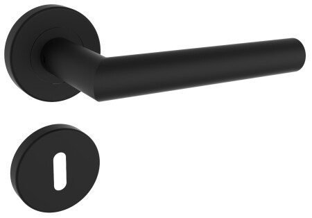 Okucia drzwiowe ROSTEX VIGO z bolcami (czarna satyna)