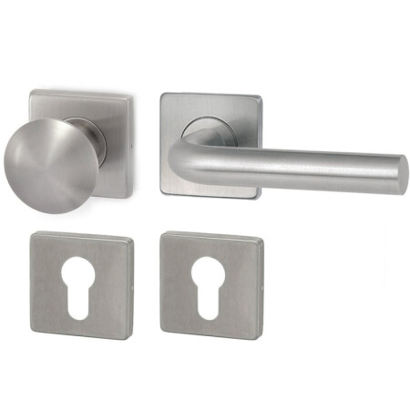 Okucia drzwiowe HOLAR MT 01 z rozetą kulkową i kwadratową (stal nierdzewna)