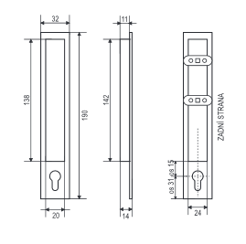 Zawiasy do drzwi przesuwnych MP 1099Z - PZ (NIKLE PEARL)