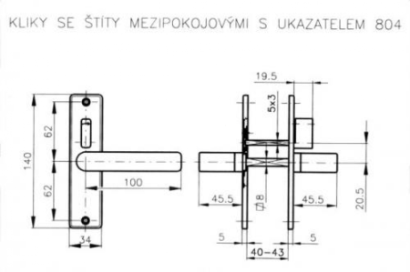Okucia drzwiowe ROSTEX 804 U (POLEROWANY CHROM - STAL NIERDZEWNA)