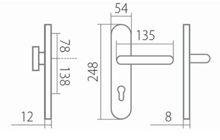 Okucie zabezpieczające TWIN COLUMBUS DEF HR H 2094KS z uchwytem BLOCK (E)