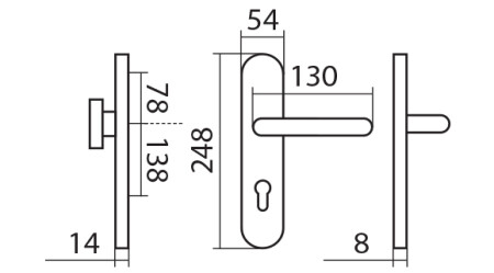 Okucia zabezpieczające TWIN COLUMBUS DEF HR H 2094KS z klamką ALFA (E)