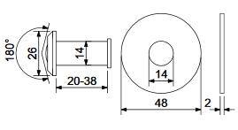 Wizjer drzwiowy RICHTER RVW.20-38.BRNI (nikiel matowy)