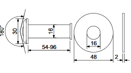Wizjer do drzwi RICHTER RVW.54-96.BRNI
