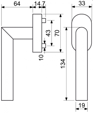 Klamka okienna RICHTER RKW L-FORM (CZARNY MAT)