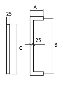 Klamka EUROLATON do drzwi szklanych i drewnianych - 78250350 (stal nierdzewna)
