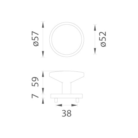 Kula drzwiowa MP ORTICA - R 7S (CUM PVD - Miedź matowa)