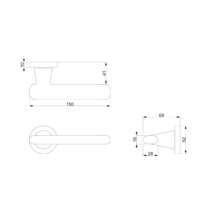 Okucia drzwiowe MP CE - CASTA - R (BS - Czarny mat)