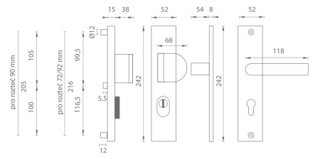 Okucia zabezpieczające MP AXA - ATLAS2 PLUS (F6 - Inox elox)