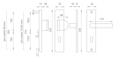 Okucia zabezpieczające MP AXA - ATLAS2 (F6 - Inox elox)
