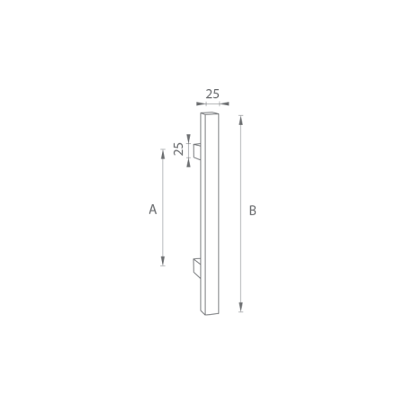 KLAMKA MP kod K31 25x25 mm ST - szt. (BN - Stal nierdzewna szczotkowana)