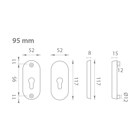Rozeta drzwiowa AXA BETA2 (F6 - Inox elox)